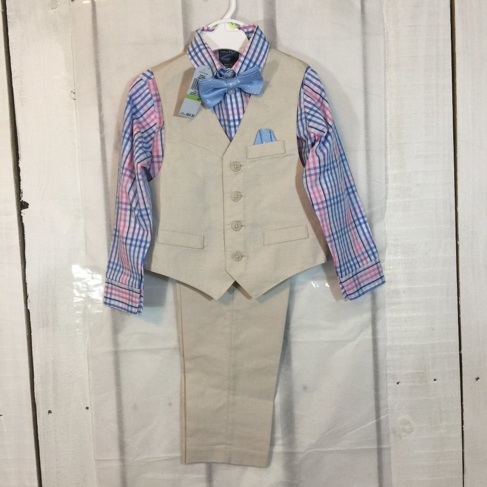Nautica 4 Piece Set Suit Boys 4T NWT MSRP $64.50